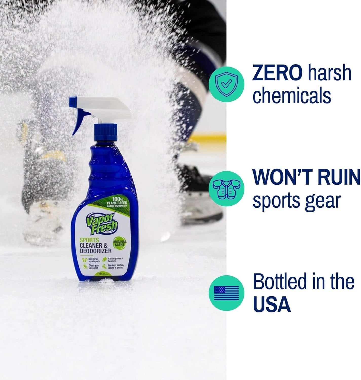 Cleaning Spray for Sports and Gym Equipment - Shoe Deodorizer, Yoga Mat Cleaner, Boxing Glove Deodorizer - Natural and Plant Based, 16 Fl Oz (1-Pack)
