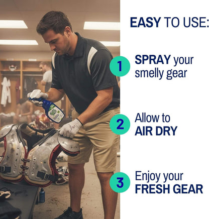 Cleaning Spray for Sports and Gym Equipment - Shoe Deodorizer, Yoga Mat Cleaner, Boxing Glove Deodorizer - Natural and Plant Based, 16 Fl Oz (1-Pack)
